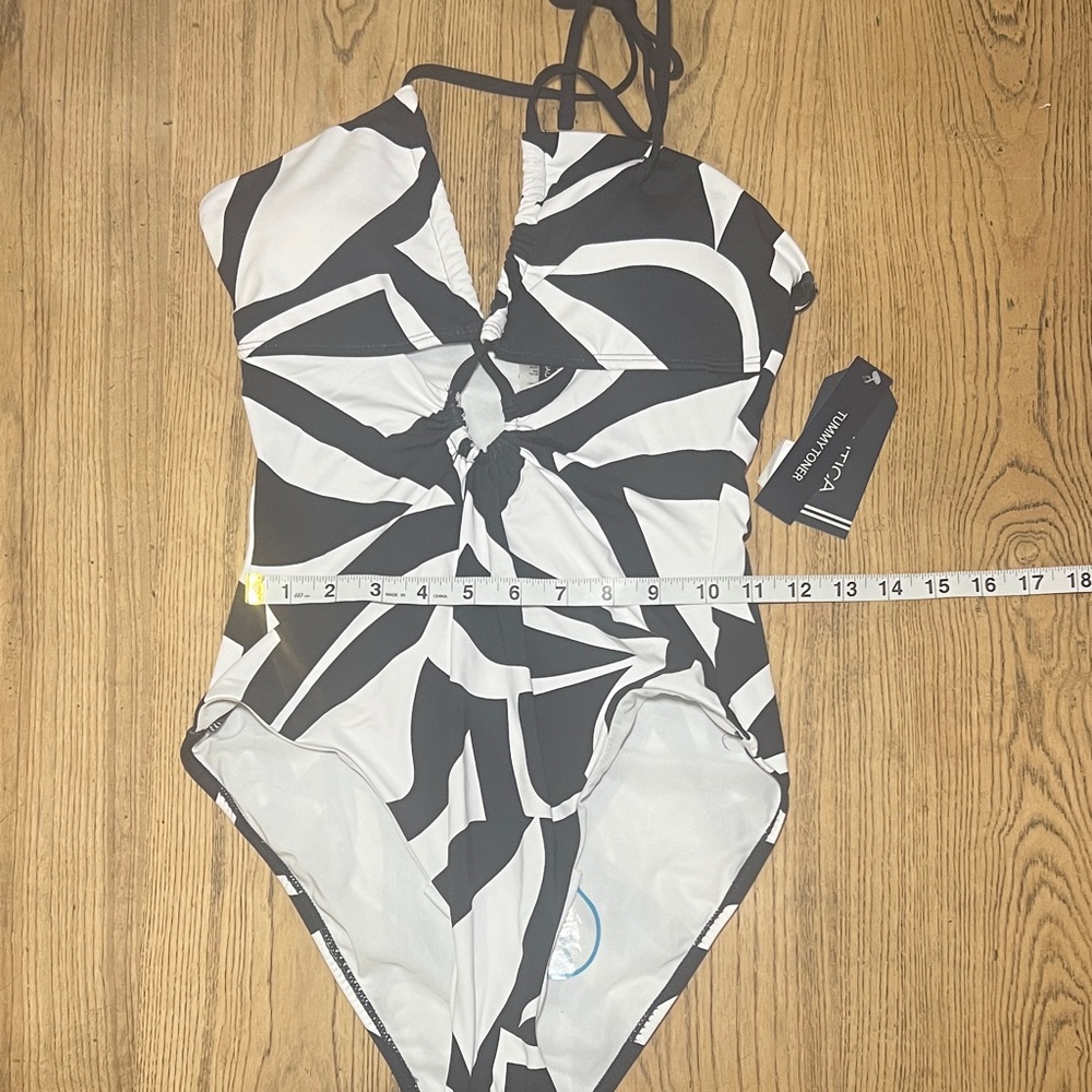 Nautica Black and White One Piece Swimsuit